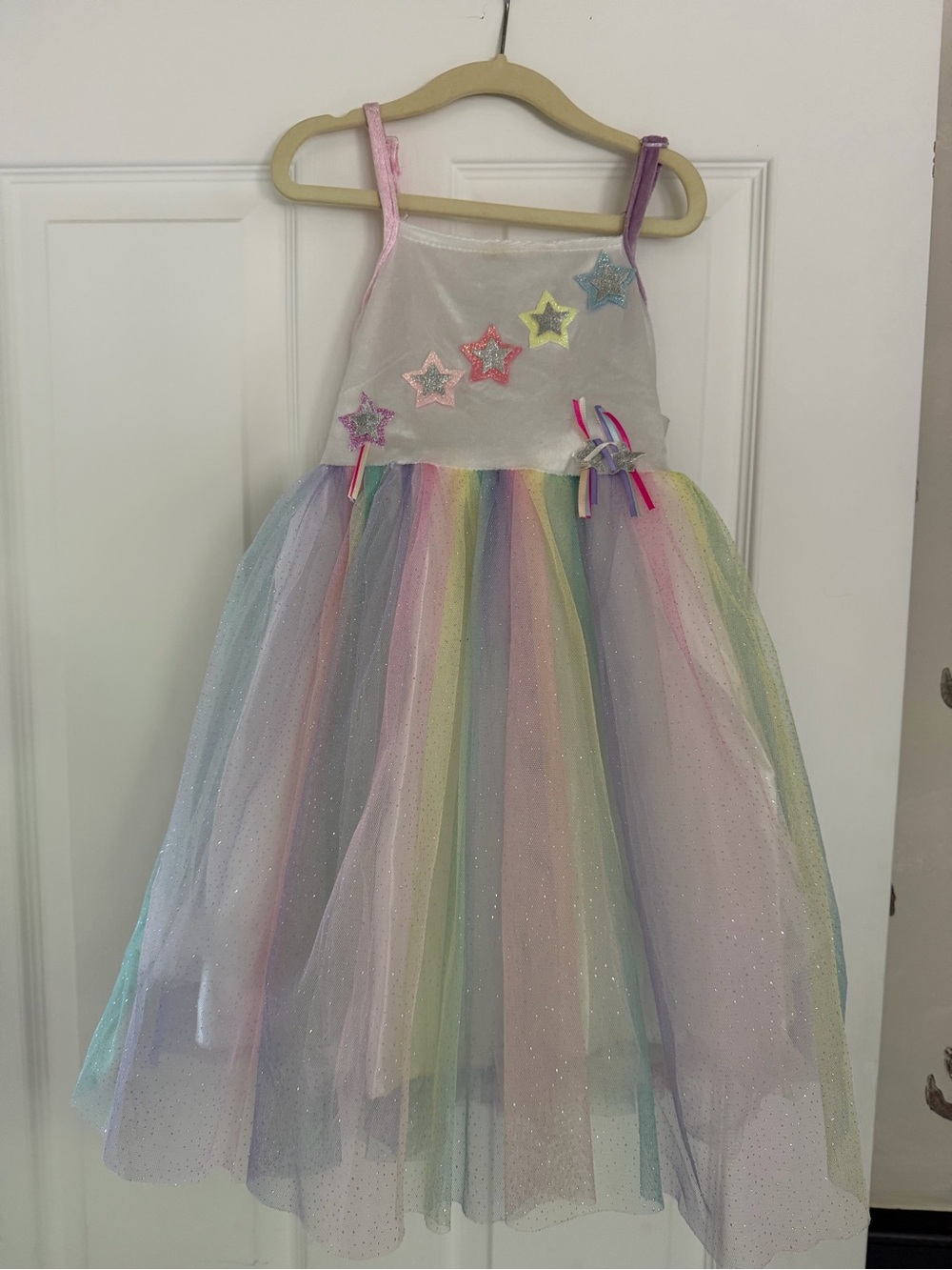 Souza Girls' Pastel Rainbow Tulle Costume Dress with Star Appliqués